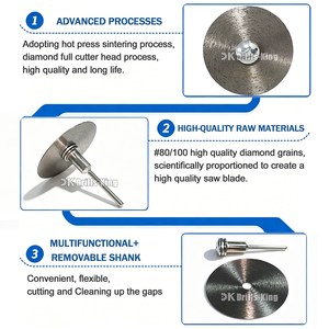 DK Drills-king Nuovo Design Disco Diamantato Super Sottile per Taglio a Umido, Lama per Sega 50 mm per Taglio di Precisione della <span class=keywords><strong>Ceramica</strong></span> - Product Image 2