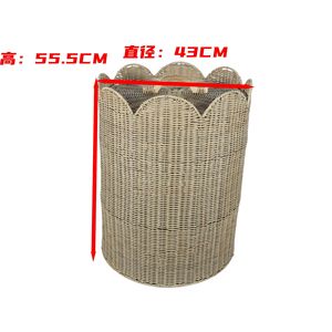 Customized minimalist bathroom/home <b>large</b> laundry <b>basket</b>, cross-border Nordic style handmade imitation rattan storage <b>basket</b> - Product Image 5