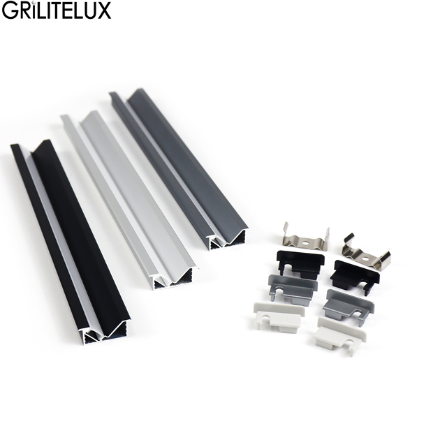 Recessed Backlight LED Aluminum Profile Cabinet Layer Channel Diffuser for Wardrobe Bookshelf Closet Hidden Bar Strip Light