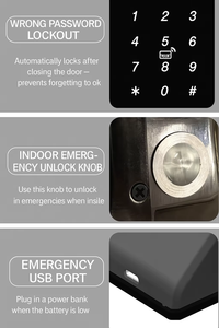 กลอนประตูอัจฉริยะ Glomarket Tuya กันน้ำ ระบบ WiFi ดิจิตอล ล็อคด้วยลายนิ้วมือคู่ ตัวล็อคทำจากอลูมิเนียมอัลลอยด์ ปลดล็อคด้วยรีโมท  สำหรับประตูภายนอก - Product Image 4