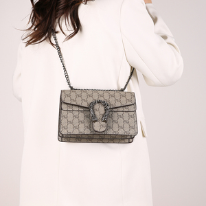 Bolso Bandolera 2025 con Patrón Geométrico Vintage para Mujer, con Correa de Cadena Simple, Nuevo, a la Moda, Forrado en PU, Portátil, para la Temporada de Otoño - Product Image 6