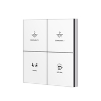 Zigbee Smart Home/Villa/Bureau 86MM UK ou EU Standard 4 boutons interrupteur intelligent couleur blanche mat AG verre bouton poussoir