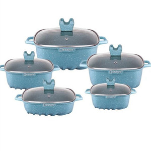 10Pcs <span class=keywords><strong>Dessini</strong></span> Spuitgieten <span class=keywords><strong>Non</strong></span>-<span class=keywords><strong>stick</strong></span> Nonstickaluminum Kookgerei <span class=keywords><strong>Set</strong></span> Met Vierkante Vorm - Product Image 3