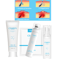 Kit Cadeau Soins Anti-Acné Marque Blanche OEM avec Sérum Visage, Nettoyant Anti-Âge à l'Acide Salicylique, Hydratant & Éclaircissant - Unisexe Adulte