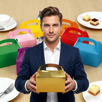Emballage de cadeau d'anniversaire multicolore pour enfants Boîte en papier bonbon pour fête prénatale et mariage avec poignée