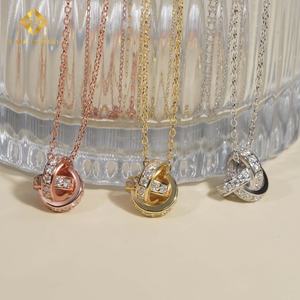 Collier en argent sterling 925 de nouvelle conception, moissanite, testeur de diamant, breloques, bijoux pour femmes - Product Image 6