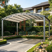 Grand abri de voiture double en aluminium, abri de voiture avec toit en polycarbonate résistant aux charges de neige pour deux voitures, idéal pour les jardins résidentiels extérieurs