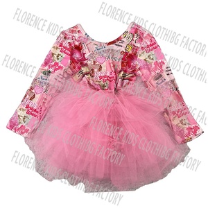 DH ODM vestido <span class=keywords><strong>de</strong></span> las ninas Navidad Rosa Santa boutique bebé niño bambú tul leotardo niñas tutú vestido - Product Image 3