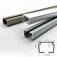 Rail de rideau en alliage d'aluminium ultra-silencieux, rouleaux lisses, rail moderne minimaliste à montage latéral/plafond pour hôtel et décoration intérieure