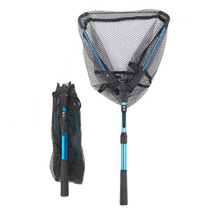 Épuisette de pêche pliable avec manche télescopique, en nylon durable, maille sûre pour la capture ou la libération des poissons - Product Image 5