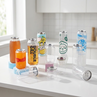Bouteilles de thé au lait en PET transparent écologiques, jetables, avec couvercles faciles à ouvrir et conception scellée, de qualité alimentaire pour jus à emporter