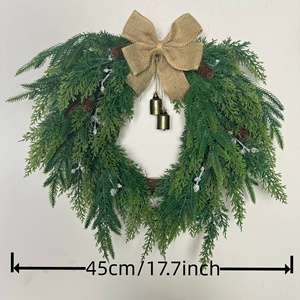 Cypress Leaf Circle décorations de porte en bois de Noël Simulation Guirlande Décoration intérieure et extérieure - Product Image 3