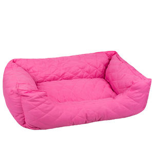 Fabricante al por mayor de algodón liso de peluche rosa azul perro caliente suave cama - Product Image 2