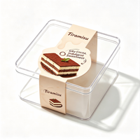 Emballages personnalisés jetables, recyclables, transparents, en plastique PET pour biscuits, gâteaux, pain, salades, tiramisu, boîtes d'emballage avec couvercles