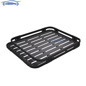 高品質 ブラック アルミ合金製 汎用 SUV ジープ ルーフ ラック バスケット カーゴキャリア 簡単取り付け 車用 ルーフ ラゲッジラック - Product Image 3