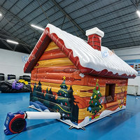 Tente gonflable de Noël en plein air, grotte du Père Noël, cabane de Noël, tente de maison de renne pour les fêtes