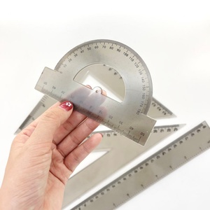 Precio al por mayor: Juego de 4 reglas, transportador y esquinas graduadas para uso escolar - Product Image 3