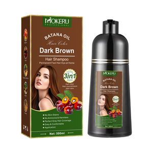 OEM personalizzare a base di erbe 3 in 1 Batana colore olio Shampoo colorante per <span class=keywords><strong>capelli</strong></span> Mokeru Shampoo colore marrone scuro permanente lungo ultimo colorante - Product Image 1