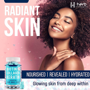 Private Label Ondersteuning Haar Huid En Nagel Groei Multivitamine Verhelderende Huid Whitening <span class=keywords><strong>Gummy</strong></span> Collageen Gummies - Product Image 2