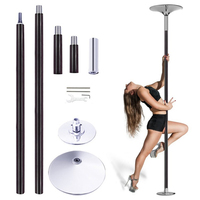 Pôle de danse portable professionnel en silicone rose de 45 mm avec extension, pour spinning statique