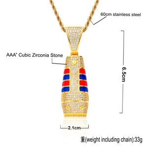 Collar con colgante de máquina de cortar pelo de latón con circonitas cúbicas para hombre, estilo hip hop, <span class=keywords><strong>cadena</strong></span> de moda - Product Image 2