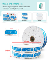 Papier thermique de haute qualité pour billets de loterie, avec revêtement supérieur, numérotation à double brouillon, rouleau de billets de tombola