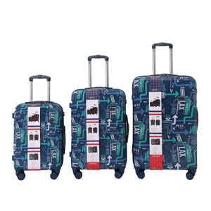 3-mảnh Trọng lượng nhẹ khuôn mẫu du lịch hành lý đặt PC vali với phong cách phim hoạt hình Kính thiên văn xử lý và đơn giản Polyester Lót - Product Image 1