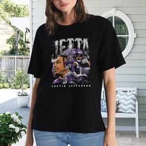 Của phụ nữ <span class=keywords><strong>Justin</strong></span> Jefferson minnesota Vikings bóng đá t-shirt cổ điển phong cách phụ nữ thể thao <span class=keywords><strong>Tee</strong></span> - Product Image 2