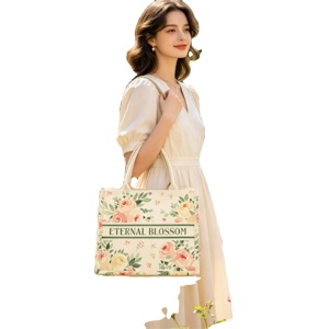 Custom High Quality Eco-Friendly Canvas <b>Tote</b> Bag Rope Ribbon Bulk Ready Ship Large Size Printed Daily Life Promotional Doorgift - Product Image 1