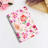 Carnet à spirale avec couverture florale, format A4, pour étudiants et professionnels, 100 pages, reliure spirale, prise de notes scolaire