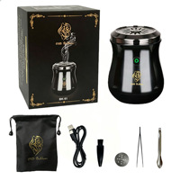 Brûleur d'encens électronique en métal BK-51 OUD, diffuseur d'aromathérapie à bouton-poussoir rechargeable par USB, style moyen-oriental