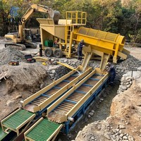 Planta móvil de lavado de oro aluvial de 30-50 TPH, trommel de oro sobre ruedas con canaleta de lavado para minería de oro de placer fluvial