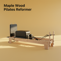 Lit de Pilates Commercial en Bois d'Érable Massif avec Coussin en Cuir PU pour Studio de Pilates et Entraînement en Salle de Sport – Vente en Gros