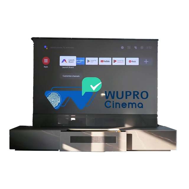 [High Quality OEM] New Arrival Wupro 3 Section Integrated Laser TV Cabinet Luxury Living Room Projector Stand for UST Projector