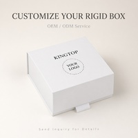 Boîte cadeau rigide personnalisée avec impression pour cosmétiques et bijoux de luxe, fermeture magnétique, pliable, blanc et noir, minimaliste, vente en gros, directement de l'usine