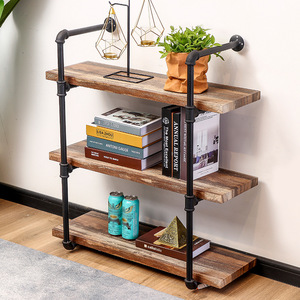 Water pipe wall <b>shelf</b>, living room display <b>shelf</b>, wall-mounted storage <b>rack</b>, custom wrought iron wall bracket, wall-mounted - Product Image 2