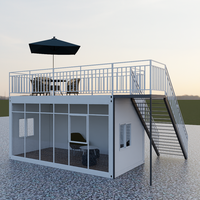 Maison conteneur de luxe de 20 pieds, préfabriquée, mobile, en panneaux sandwich, en acier, contemporaine, pour habitation, boutique ou bureau
