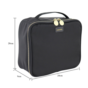 Custom Logo Leather Travel Portable <b>Makeup</b> Bag Cosmetic Box Three Colors Light <b>Case</b> with LED Mirror - Product Image 2