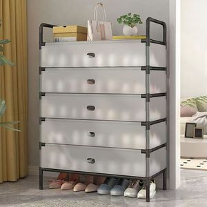 Asılı depolama ayakkabı organizatörü 6 katmanlı kumaş asılı ayakkabı konteyner raf kapı üzerinde asılı ayakkabı depolama - Product Image 3