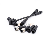 Connecteur M12 8 broches A-codé mâle à montage arrière avec câble 24AWG