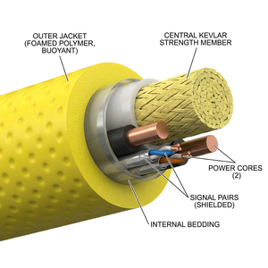 Cable de flotación neutra PrimePro ROV |   Clasificado para Profundidad de 500 m |   Reforzado con Kevlar |   Flotabilidad Cero para Robótica Subacuática Profesional - Product Image 1
