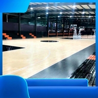 Parquet en bois massif d'érable moderne pour terrains de sport intérieurs, basketball, badminton, studios de danse - Conception antidérapante, revêtement de sol pour salle de sport