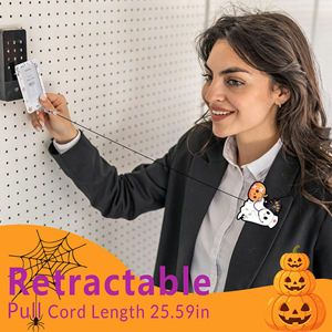 <span class=keywords><strong>Porte</strong></span>-badge rétractable personnalisé pour infirmières, motif fantôme d'Halloween, mignon et effrayant, avec <span class=keywords><strong>cordon</strong></span> en caoutchouc durable pour cartes d'identité - Product Image 4