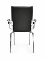 Chaise de conférence moderne en cuir PU avec accoudoirs, structure chromée, pour salle d'étude, salle de formation, salle de réunion, bureau, sièges pour visiteurs