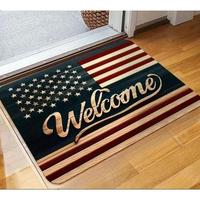 Tapis de bienvenue avec drapeau américain, fabriqué en Chine, design patriotique facile à utiliser, étoiles et rayures pour la décoration de la maison, salons, entrées