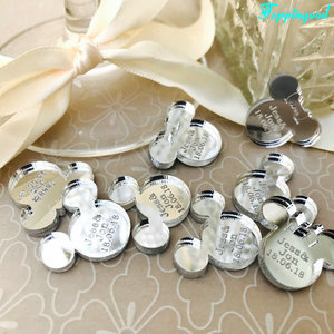 Specchio dorato grazioso orso acrilico regalo Tag coriandoli per la nascita del bambino Souvenir - Product Image 3
