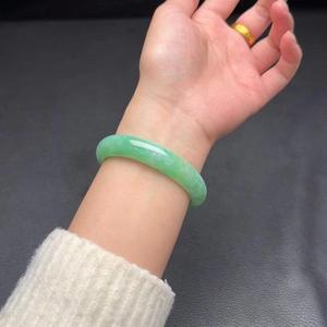 Brazalete de Jade verde <span class=keywords><strong>manzana</strong></span> tipo A Jade genuino de alta calidad Natural 54,6mm brazalete de Jade pulsera de jadeíta sin grietas para regalo de mujer - Product Image 2