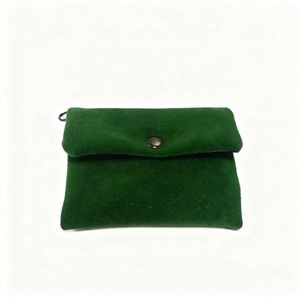 Étui à rabat personnalisé avec logo, fermeture magnétique, pochette magnétique en velours vert pour le rangement des bagues et l'emballage de bijoux - Product Image 3