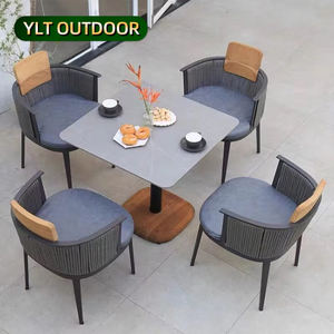 Villa Homestay <span class=keywords><strong>Table</strong></span> et <span class=keywords><strong>chaise</strong></span> d'extérieur Cour Balcon Corde tissée Meubles de <span class=keywords><strong>jardin</strong></span> - Product Image 1