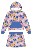 Nouveauté : Ensemble 2 pièces pour bébé fille à manches longues, imprimé personnalisé, sweat à capuche et mini-jupe pour enfants, ensemble confortable pour tous les jours